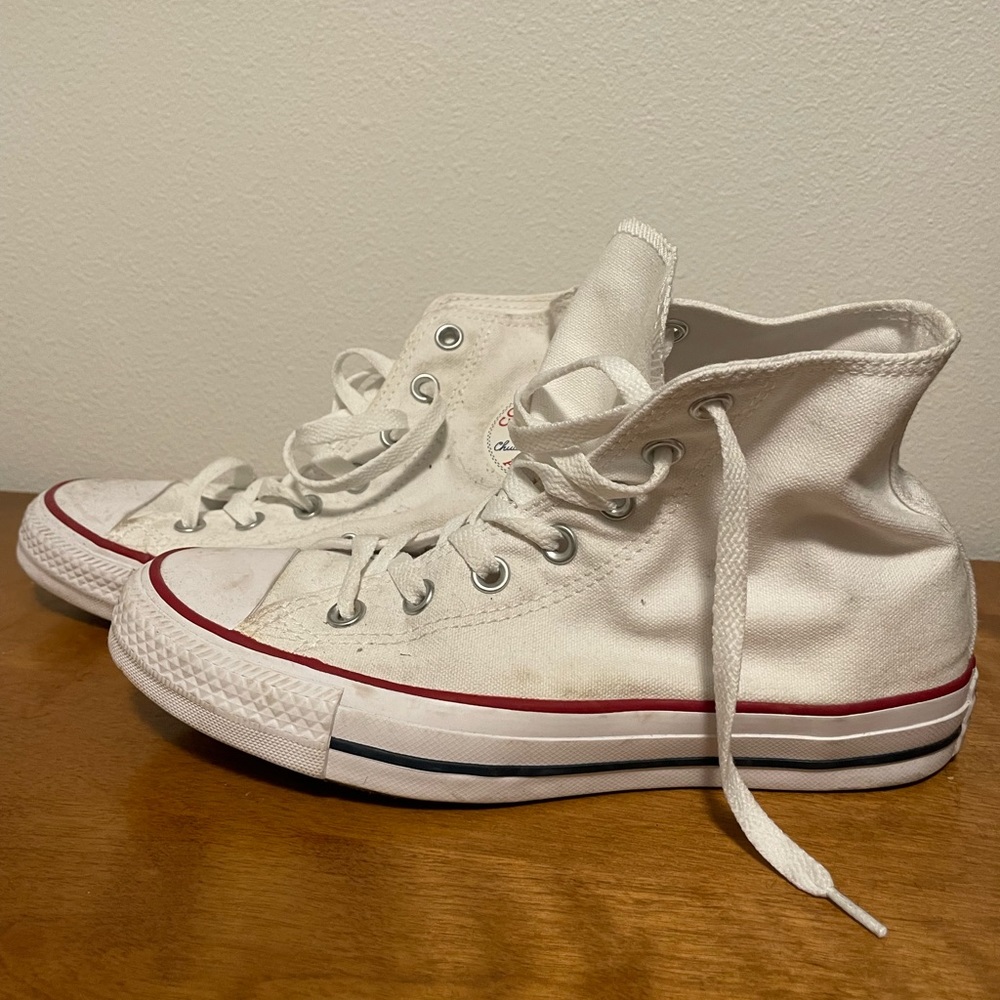 white converse high top sneakers